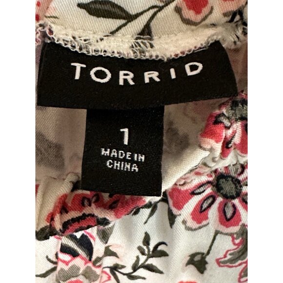 Torrid dress plus sz 1x Mini Stretch Challis Hi-Low floral casual Sleeveless - Picture 2 of 8